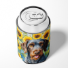 German Wirehaired Pointer 6086 In Sunflowers Can or Bottle Hugger