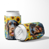 German Wirehaired Pointer 6086 In Sunflowers Can or Bottle Hugger