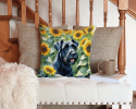 Giant Schnauzer 6087 In Sunflowers Throw Pillow