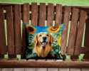 Golden Retriever 6088 In Sunflowers Throw Pillow
