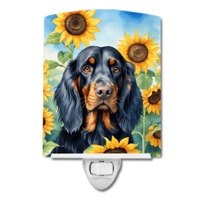 Golden Retriever 6088 In Sunflowers Ceramic Night Light