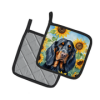 Gordon Setter 6090 In Sunflowers Pair of Potholders
