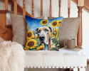 Great Dane 6092 In Sunflowers Throw Pillow
