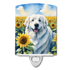 Great Dane 6092 In Sunflowers Ceramic Night Light