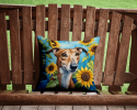 Greyhound 6095 In Sunflowers Throw Pillow