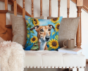 Greyhound 6095 In Sunflowers Throw Pillow