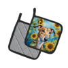 Greyhound 6095 In Sunflowers Pair of Potholders