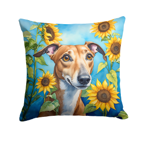 Greyhound 6095 In Sunflowers Throw Pillow