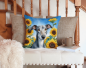 Greyhound 6096 In Sunflowers Throw Pillow