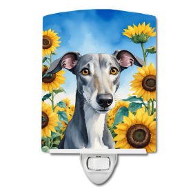 Greyhound 6095 In Sunflowers Ceramic Night Light