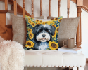 Havanese 6097 In Sunflowers Throw Pillow