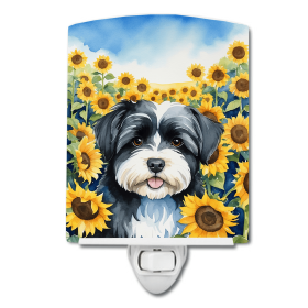 Greyhound 6096 In Sunflowers Ceramic Night Light