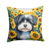Havanese 6097 In Sunflowers Throw Pillow