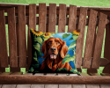 Irish Setter 6098 In Sunflowers Throw Pillow