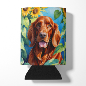 Irish Setter 6098 In Sunflowers Can or Bottle Hugger