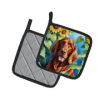 Irish Setter 6098 In Sunflowers Pair of Potholders
