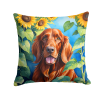 Irish Setter 6098 In Sunflowers Throw Pillow