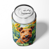 Irish Terrier 6099 In Sunflowers Can or Bottle Hugger