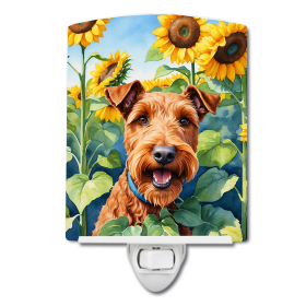 Irish Setter 6098 In Sunflowers Ceramic Night Light