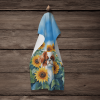 Japanese Chin 2 in Sunflowers Kitchen Towel