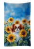 Japanese Chin 2 in Sunflowers Kitchen Towel