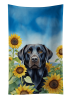 Labrador Retriever - Black - in Sunflowers Kitchen Towel