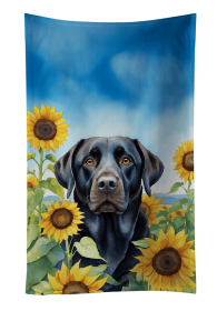 Labrador Retriever - Black - in Sunflowers Kitchen Towel