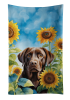 Labrador Retriever - Chocolate - in Sunflowers Kitchen Towel