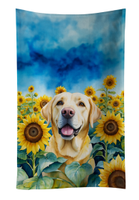 Labrador Retriever - Yellow - in Sunflowers Kitchen Towel