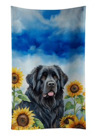 Newfoundland 1 in Sunflowers Kitchen Towel