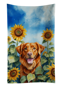 Nova Scotia Duck Trolling Retriever in Sunflowers Kitchen Towel