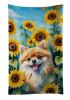 Pomeranian 2 in Sunflowers Kitchen Towel