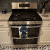 Poodle - Black 1 - in Sunflowers Kitchen Towel