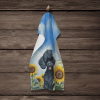 Poodle - Black 1 - in Sunflowers Kitchen Towel