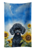 Poodle - Black 1 - in Sunflowers Kitchen Towel
