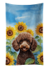 Poodle - Chocolate 1 - in Sunflowers Kitchen Towel