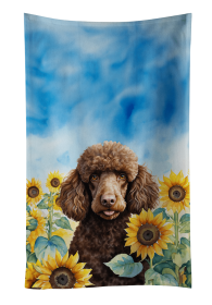 Poodle - Chocolate 2 - in Sunflowers Kitchen Towel