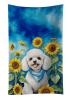 Poodle - White 1 - in Sunflowers Kitchen Towel
