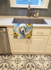 Poodle - White 2 - in Sunflowers Kitchen Towel