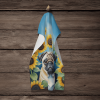 Pug 2 in Sunflowers Kitchen Towel