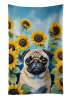 Pug 2 in Sunflowers Kitchen Towel