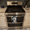 Siberian Husky 2 in Sunflowers Kitchen Towel