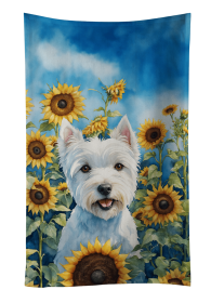Westie 1 in Sunflowers Kitchen Towel