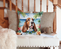 Basset Hound 6361 Luau Throw Pillow