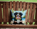 Bernese Mountain Dog 6371 Luau Throw Pillow