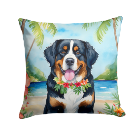 Bernese Mountain Dog 6371 Luau Throw Pillow