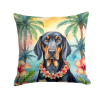 Black and Tan Coonhound 6374 Luau Throw Pillow