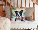 Border Collie 6377 Luau Throw Pillow
