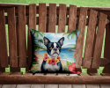 Boston Terrier 6381 Luau Throw Pillow