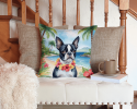 Boston Terrier 6381 Luau Throw Pillow